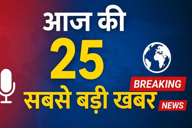 TOP 25 ब्रेकिंग न्यूज: राजनीति, मौसम, कारोबार और दुनिया की आज की हलचल